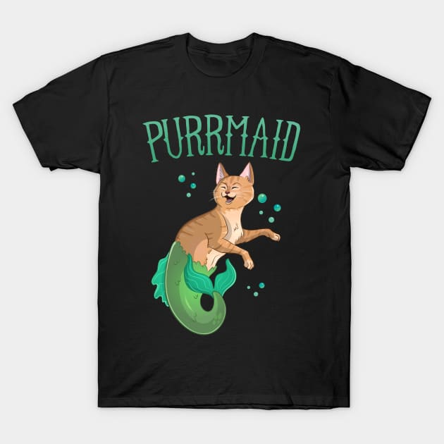 Purrmaid Mermaid Cat T-Shirt by Eugenex